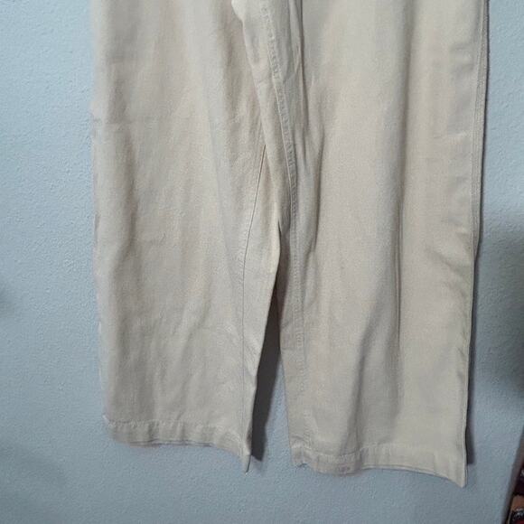 NEW UO Strawberry Print Embroidered Cream Joey Wide Leg Oversized Pant Sz 2 - Picture 9 of 12